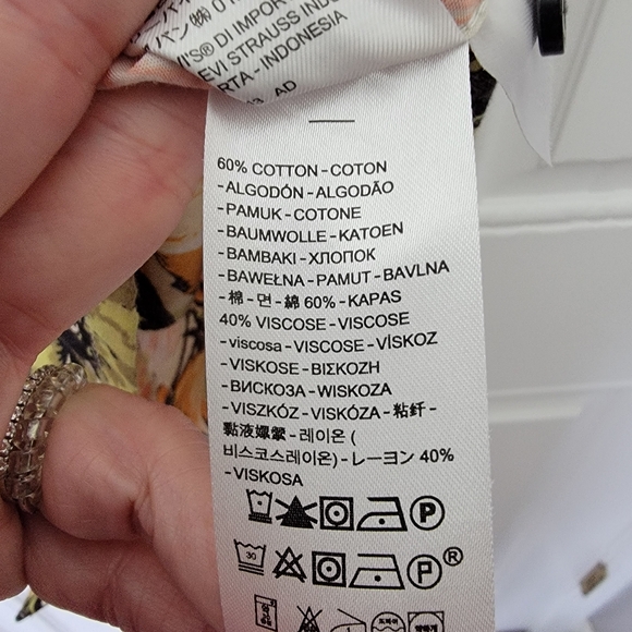 Levis Mens Short Sleeve Hawaiian Floral Button Down Shirt 2 Pocket Size M - Picture 9 of 13